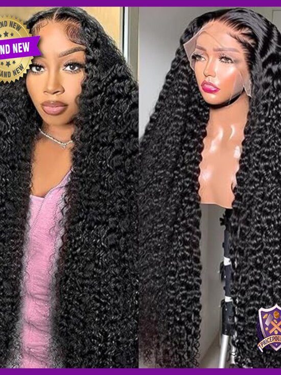 30 Inch Deep Wave Lace Front Wig 200 Density 13x6 HD Lace Human Hair main image 5